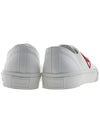 Triangle Logo Leather Low-Top Sneakers White Red - PRADA - BALAAN 5