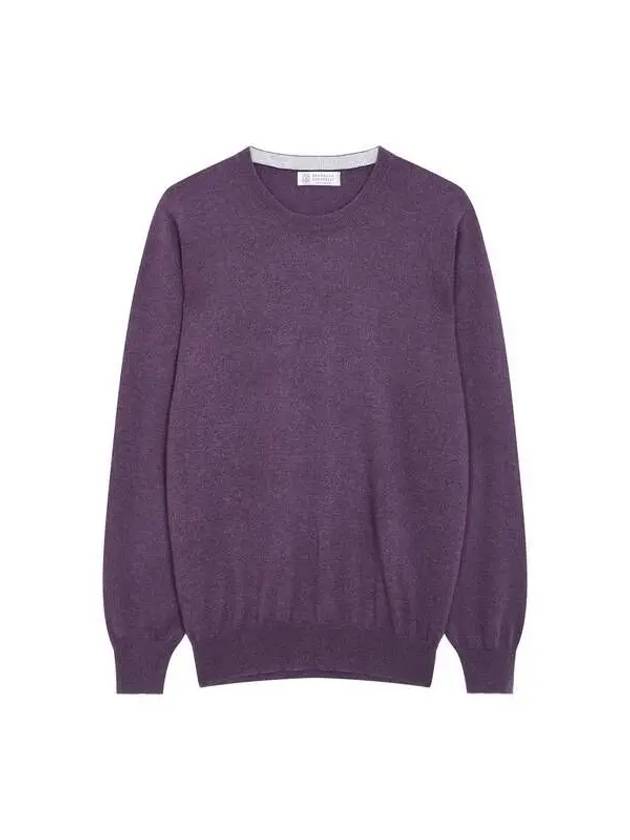 Men s Cashmere Long Sleeve Knit Purple 271338 - BRUNELLO CUCINELLI - BALAAN 1