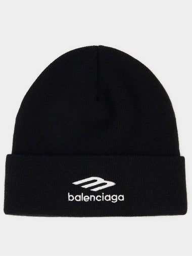 Sports Icon Knit Beanie Black - BALENCIAGA - BALAAN 1