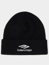 Sports Icon Knit Beanie Black - BALENCIAGA - BALAAN 1