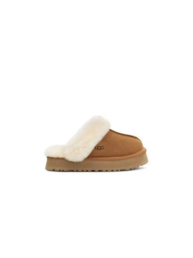 WOMEN Fur Collar Platform Sandals Disquette Chestnut - UGG - BALAAN 1