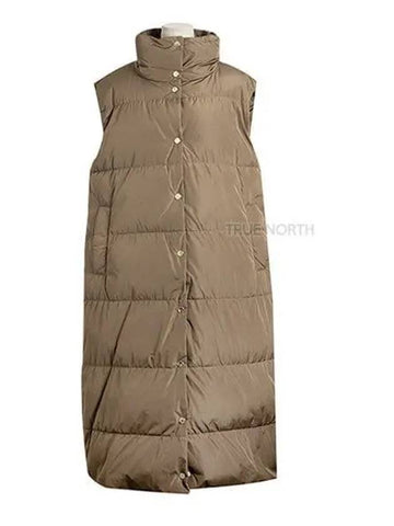 The Cube Women 2392960136600 038 Tarp High Neck Long Padded Vest Brown 1061349 - MAX MARA - BALAAN 1