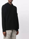 Wappen Patch Hooded Knit Top Black - STONE ISLAND - BALAAN 3