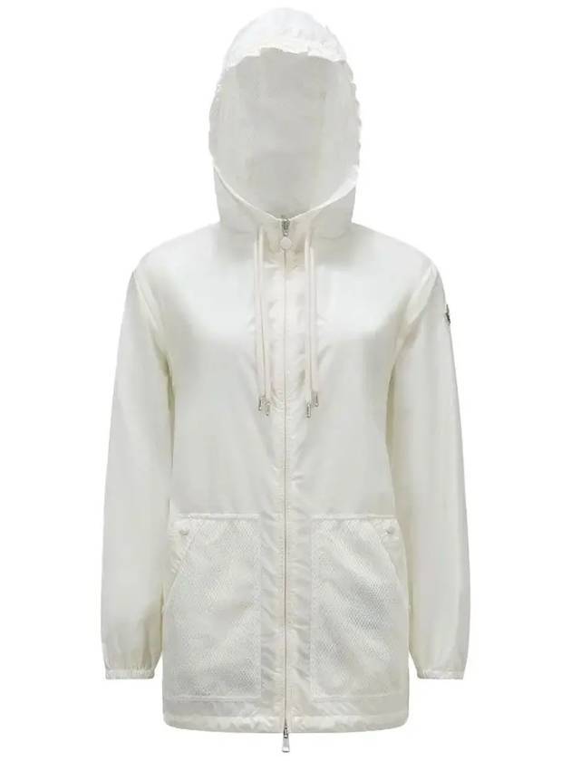 Women's Iole Logo Patch Windbreaker White - MONCLER - BALAAN 1