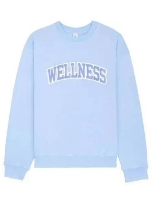 Wellness Crew Neck Cotton Sweatshirt Light Blue - SPORTY & RICH - BALAAN 2