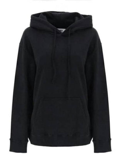 Women's Back Logo Print Hoodie Top Black - MAISON MARGIELA - BALAAN 2