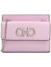 Gancini Leather Card Wallet Pink - SALVATORE FERRAGAMO - BALAAN 2