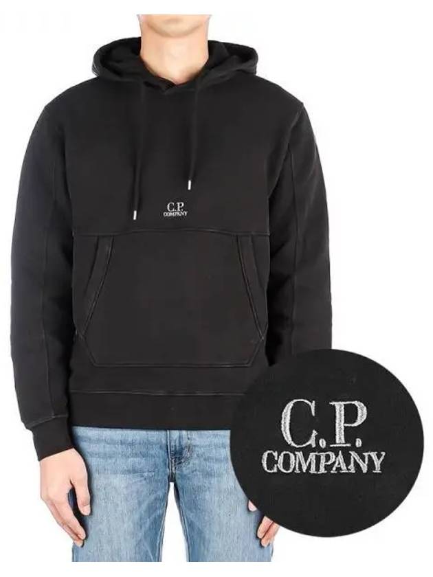 Embroidered Logo Hoodie Black - CP COMPANY - BALAAN 2