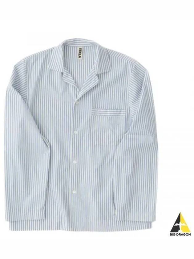 Poplin Long Sleeve Shirt Placid Blue Stripes - TEKLA - BALAAN 2