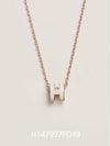 Mini Pop H Pendant Rose Gold & Blanc - HERMES - BALAAN 2