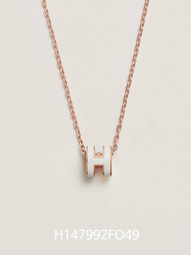 Mini Pop H Pendant Rose Gold & Blanc - HERMES - BALAAN 2