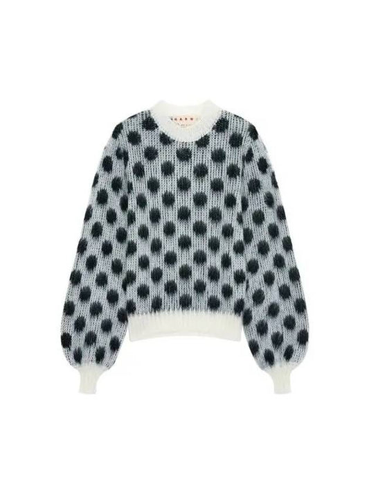 Dot pattern mohair pullover white - MARNI - BALAAN 1