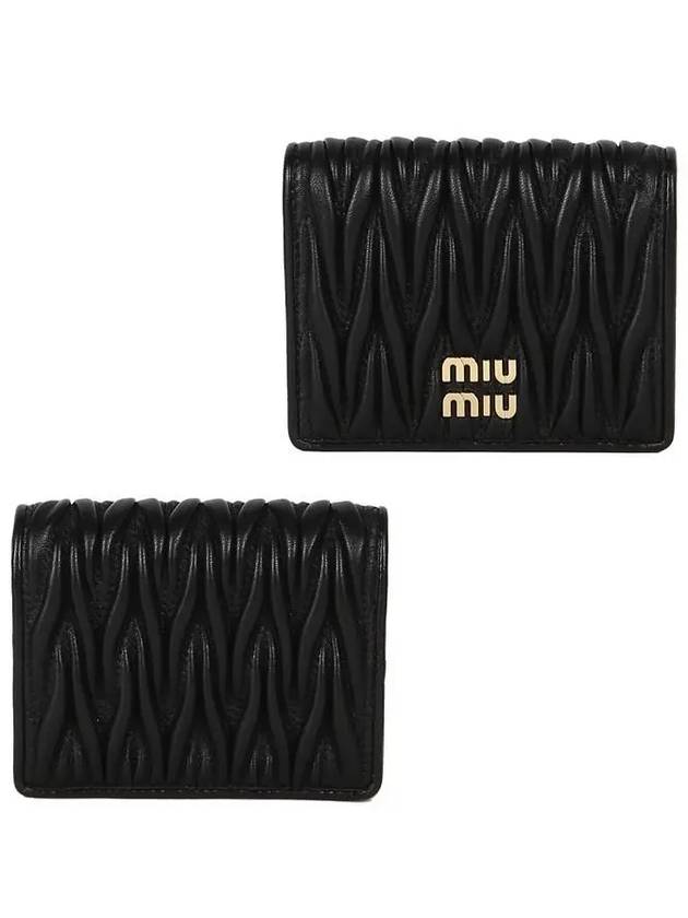 Matelasse Leather Half Wallet Black - MIU MIU - BALAAN 2