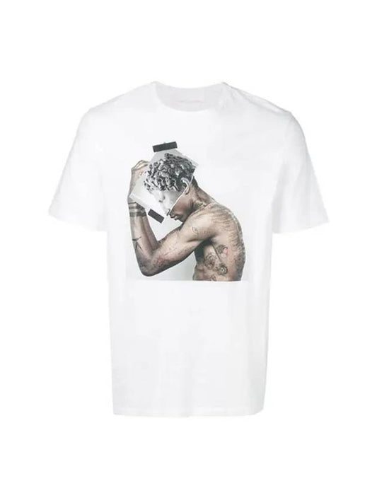 graphic print short sleeve t-shirt white - NEIL BARRETT - BALAAN.