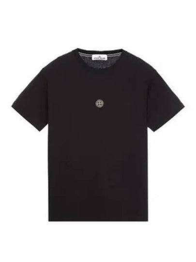 Garment Dyed Lettering One Print Cotton Jersey Short Sleeve T-Shirt Black - STONE ISLAND - BALAAN 2