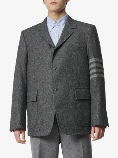 Donegal Tweed 4 Bar Single Breasted Blazer Jacket Grey - THOM BROWNE - BALAAN 2