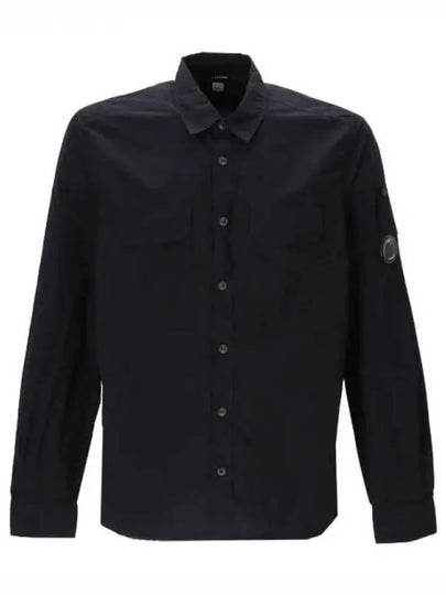 Lens Wappen Pocket Long Sleeve Shirt Navy - CP COMPANY - BALAAN 2