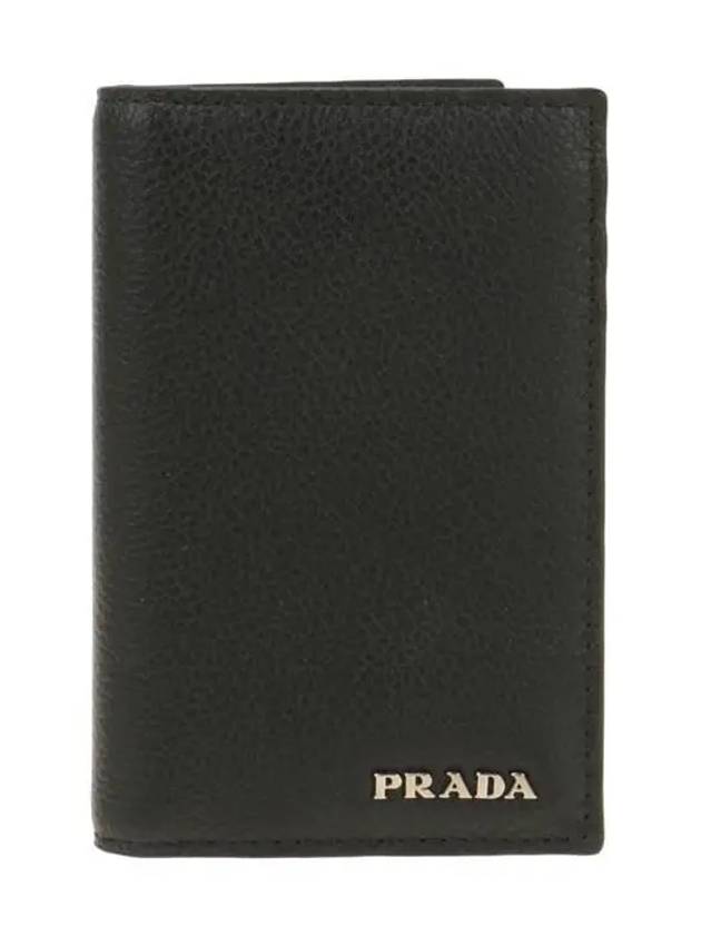 Vitello Logo Leather Card Wallet Black - PRADA - BALAAN 2