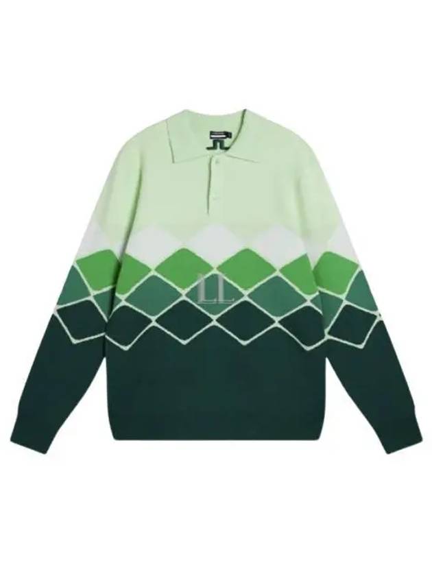 Golf Ron Long Sleeve Polo Knit Top Rain Forest - J.LINDEBERG - BALAAN 2