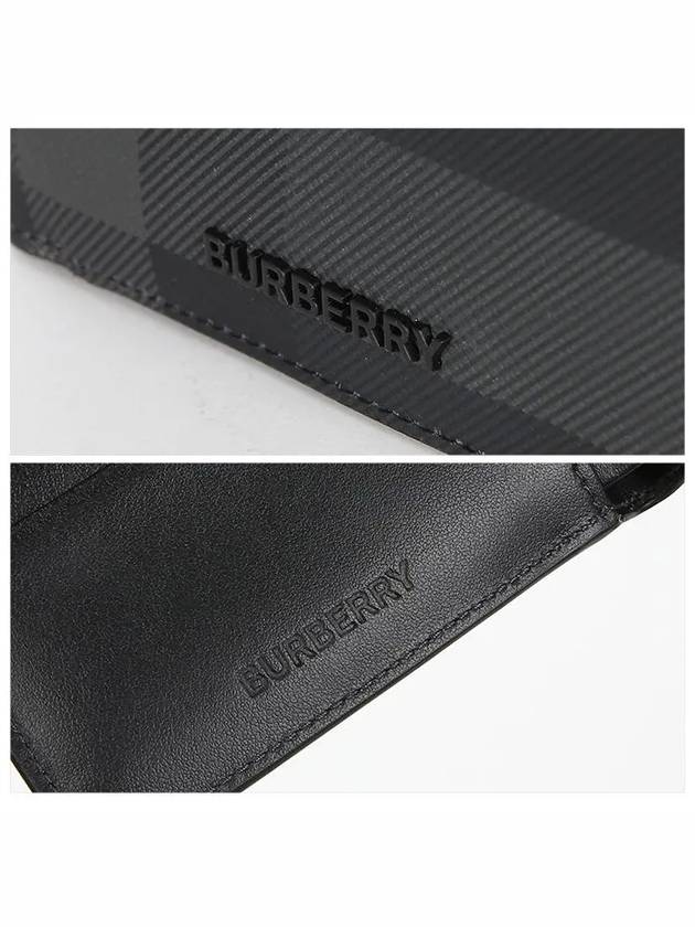 Check Polyurethane Bifold Wallet Black - BURBERRY - BALAAN 5