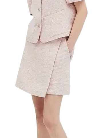 Tweed Wrap Shorts Pink - OPENING SUNSHINE - BALAAN 1