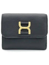 Women's Grain Leather Marcie Half Wallet Black - CHLOE - BALAAN 3