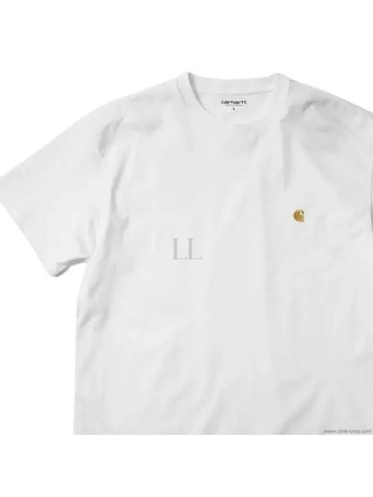 Men's Chase Mini Embroid Logo Short Sleeve T-Shirt White - CARHARTT WIP - BALAAN 2