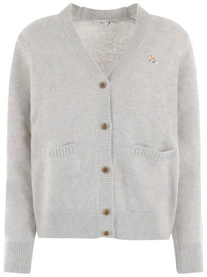 Baby Fox Patch Boxy Cardigan Light Grey Melange - MAISON KITSUNE - BALAAN 2