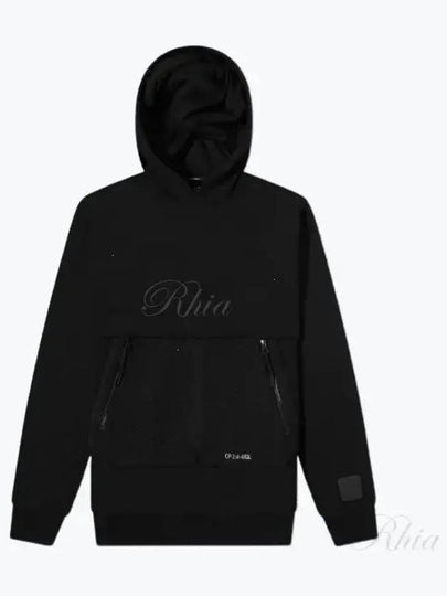 Logo Patch Hoodie Black - CP COMPANY - BALAAN 2