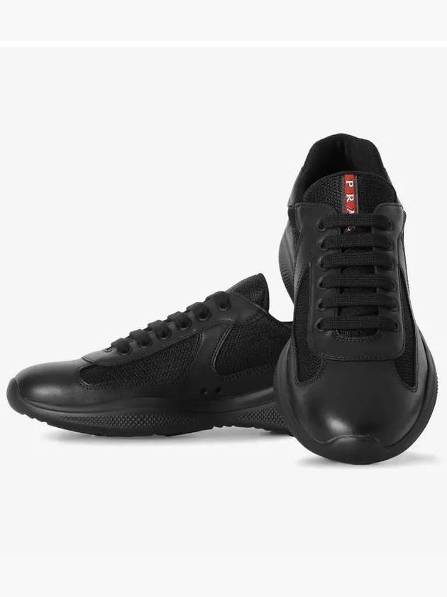 America's Cup Leather Low Top Sneakers Black - PRADA - BALAAN 4