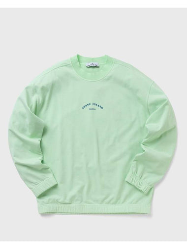 Marina Cotton Nylon Terry Fleece Crewneck Sweatshirt Green - STONE ISLAND - BALAAN 1