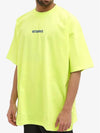 Logo Label Short Sleeve T-Shirt Neon Yellow - VETEMENTS - BALAAN 7