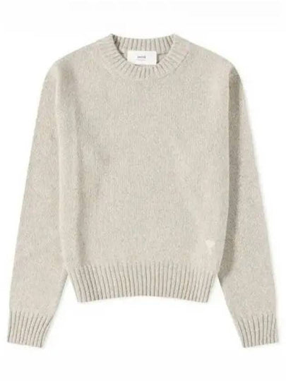 Men's Tonal Cashmere Crew Neck Sweater Champagne - AMI - BALAAN 2