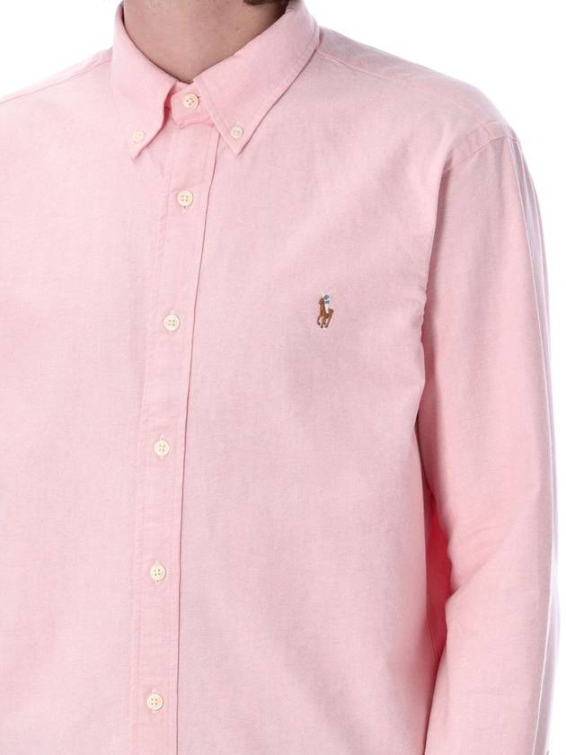 Embroidery Pony Oxford Long Sleeve Shirt Pink - POLO RALPH LAUREN - BALAAN 4