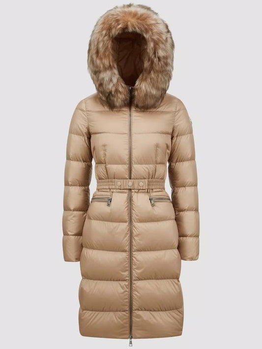 BOEDIC long hooded jacket padded camel J20931C00022595FE239 - MONCLER - BALAAN 2
