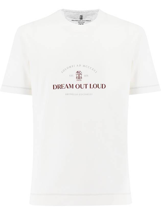 Slim Fit Logo Short Sleeve T-Shirt White - BRUNELLO CUCINELLI - BALAAN 1