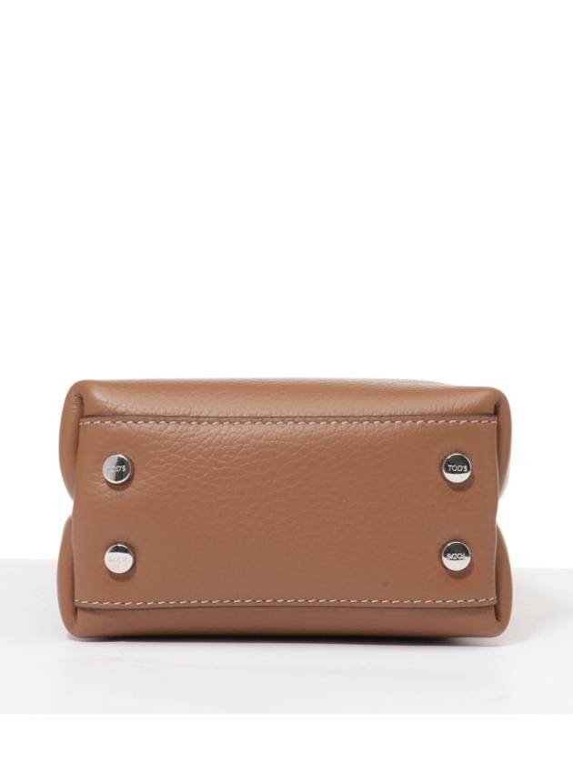 Micro Leather Mini Tote Bag Brown - TOD'S - BALAAN 7