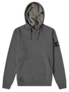 Wappen Patch Cotton Fleece Hoodie Dark Grey - STONE ISLAND - BALAAN 2