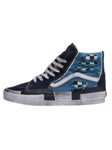 Skate High Reconstruct Stressed Check High Top Sneakers Navy - VANS - BALAAN 1