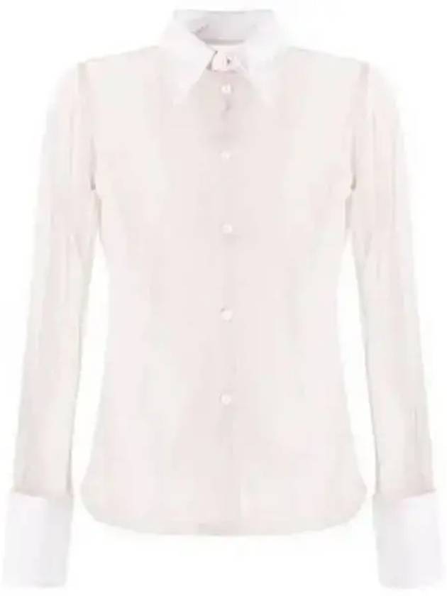 See Through Cotton Long Sleeved Shirt Beige - MAISON MARGIELA - BALAAN 2