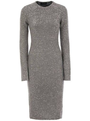 Crew-neck dress with micro sequins - FABIANA FILIPPI - BALAAN 1