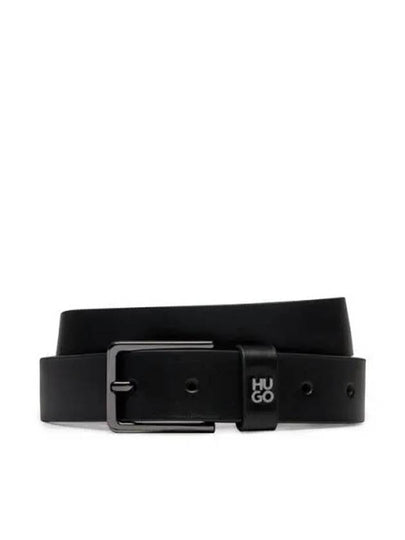 Gael Metal Buckle Leather Belt Black - HUGO BOSS - BALAAN 2