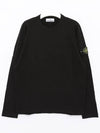 Compass Badge Ribbed Cotton Knit Top Black - STONE ISLAND - BALAAN 3