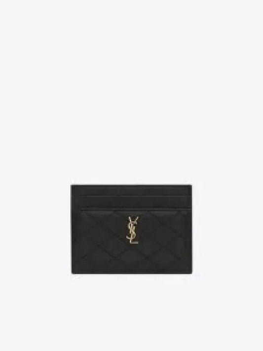 Gabi Quilted Lambskin Card Wallet Black - SAINT LAURENT - BALAAN 2