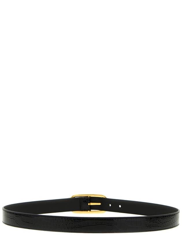 Print Croc Stadium Leather Belt Black - TOM FORD - BALAAN 3