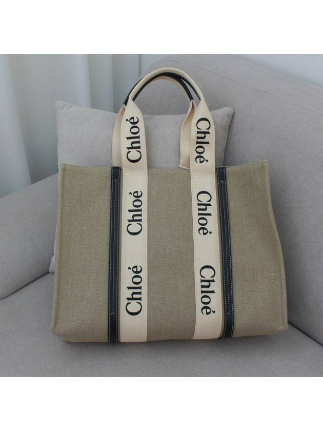 Woody Large Tote Bag Black Beige - CHLOE - BALAAN 5