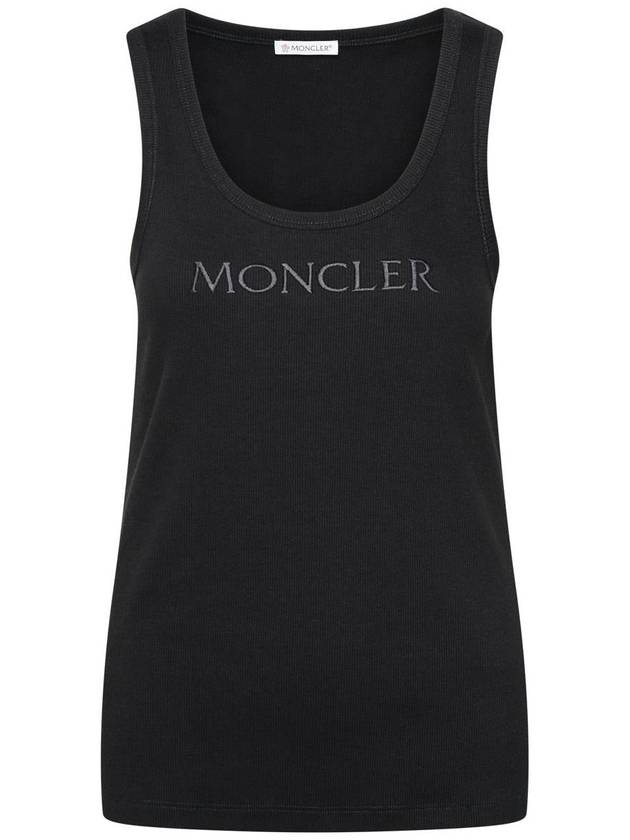 Women's Embroidered Logo Sleeveless Black - MONCLER - BALAAN 2