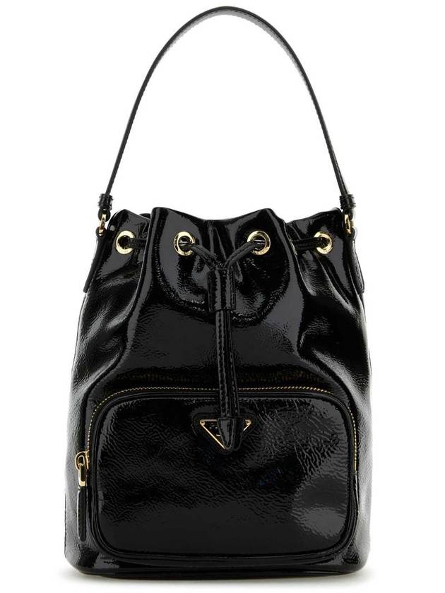 Duet Naplak Patent Leather Bucket Bag Black - PRADA - BALAAN 2