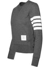 Engineered 4 Bar Stripe Loopback Jersey Knit Crewneck Sweatshirt Dark Grey - THOM BROWNE - BALAAN 4