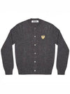 Gold Heart Wappen Wool Cardigan Grey - COMME DES GARCONS - BALAAN 2